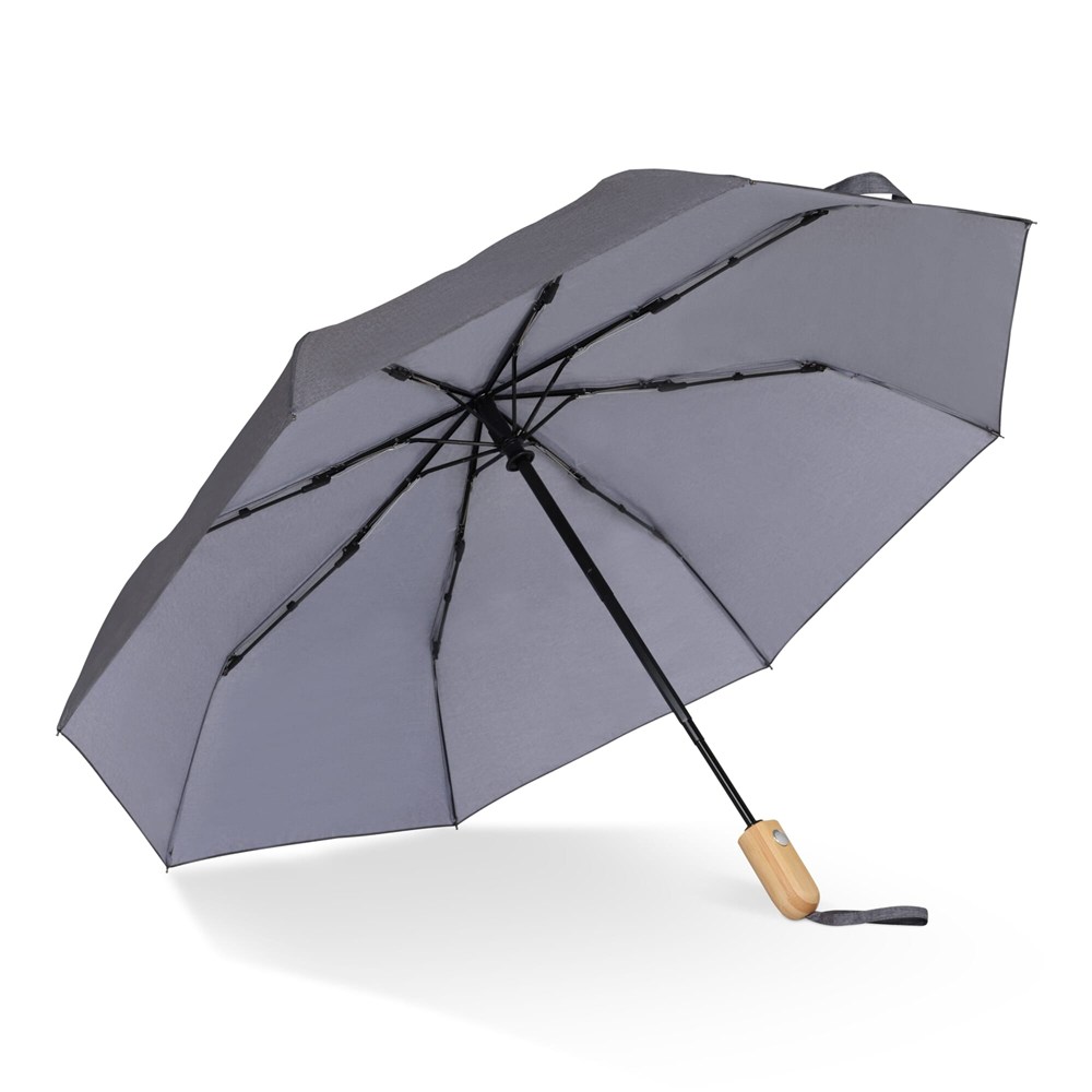 21” faltbarer Regenschirm aus R-PET -Material mit Automatiköffnung 21” faltbarer Regenschirm aus R-PET -Material mit Automatiköffnung