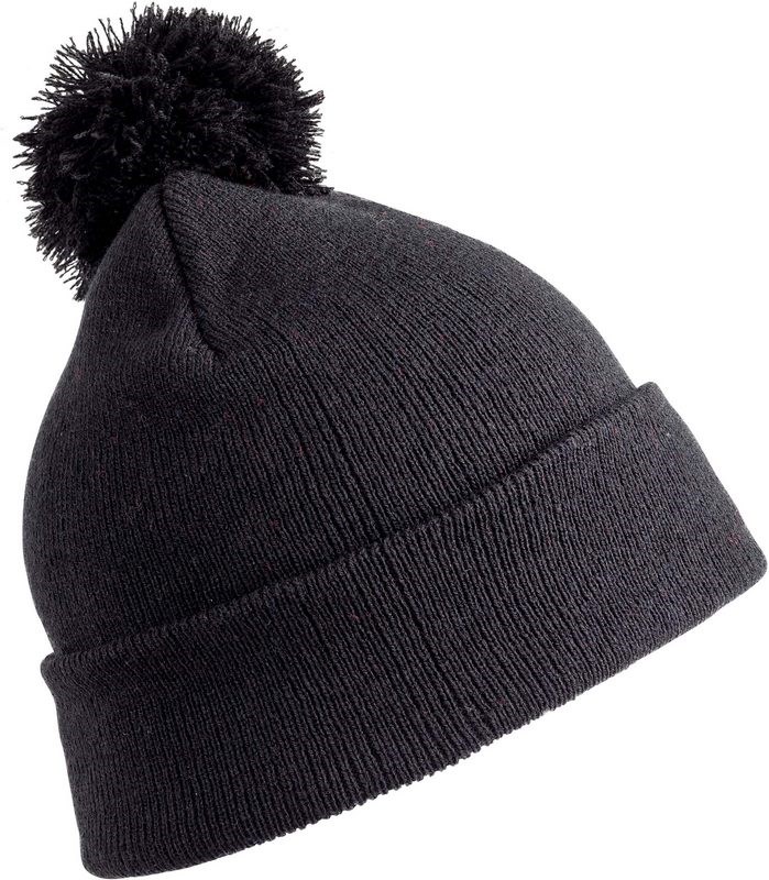 Result Bommelmütze Beanie - schwarz
