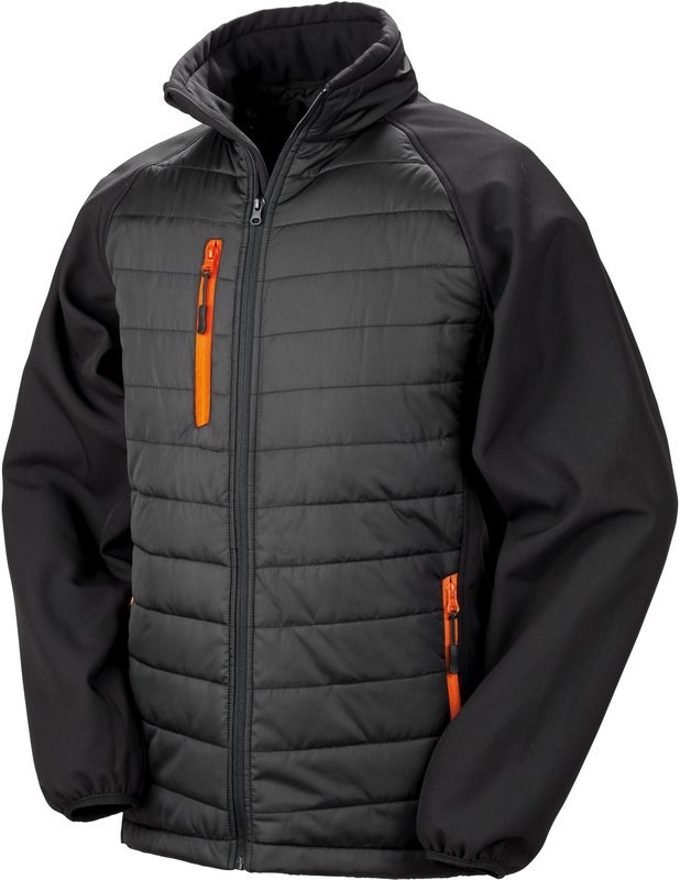 Result BLACK COMPASS PADDED SOFT SHELL JACKE - Schwarz / Orange