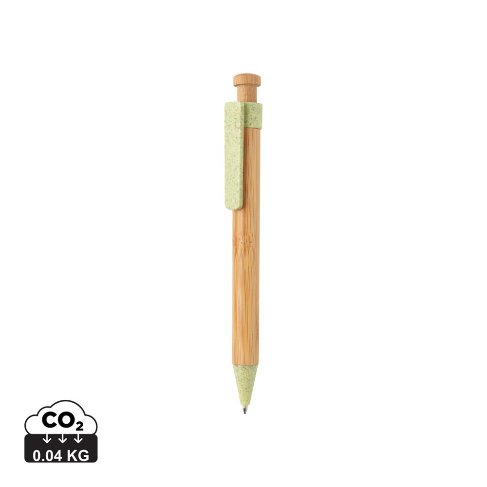 Bambus Stift mit Wheatstraw-Clip Bambus Stift mit Wheatstraw-Clip