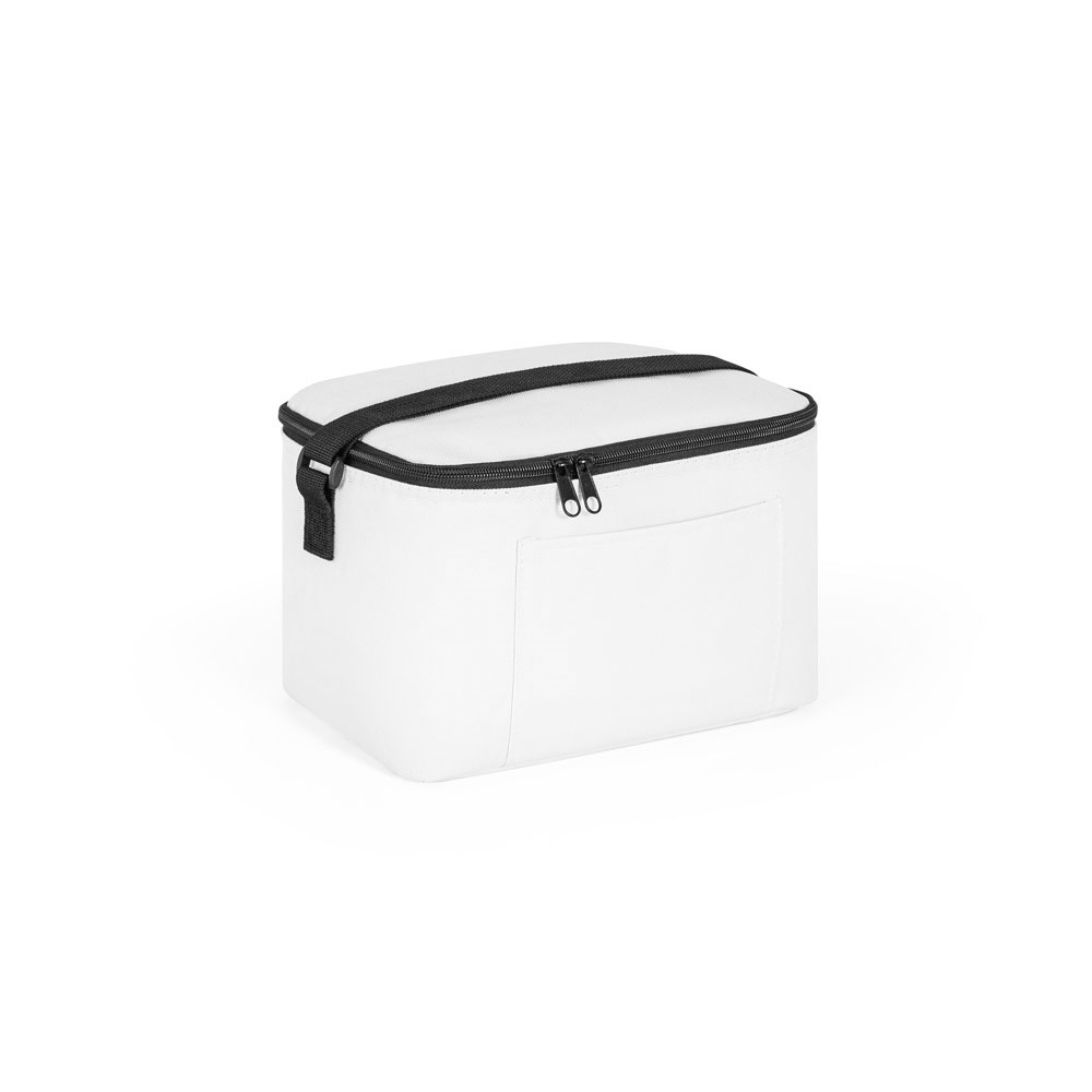 CANCUN. Kühltasche aus recyceltem 600D-Polyester mit verstellbarem Gurtband - Weiß
