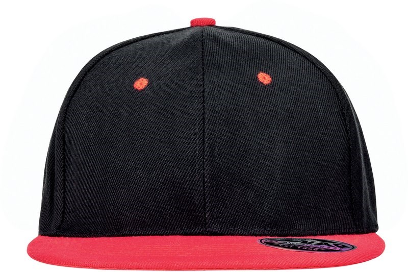 Result Bronx Original Flat Peak Snapback Dual Colour Cap - Schwarz / Rot