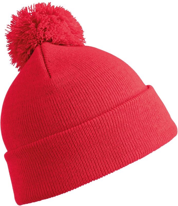 Result Bommelmütze Beanie - rot