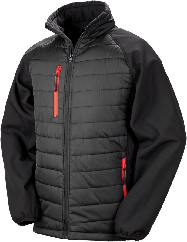 Result BLACK COMPASS PADDED SOFT SHELL JACKE - Schwarz / Rot