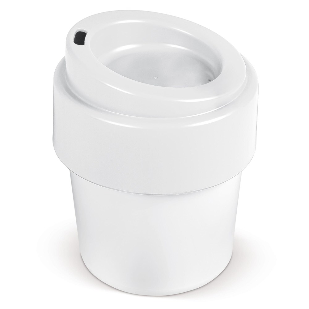 Heiß-aber-cool Kaffeebecher mit Deckel 240ml - Weiss / Weiss