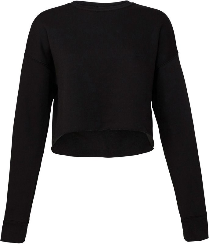 Bella + Canvas Cropped Kapuzensweatshirt für Damen - schwarz