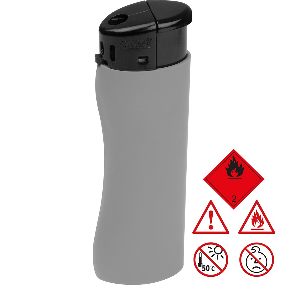 Elektronik Feuerzeug, ergonomisch - Silbergrau