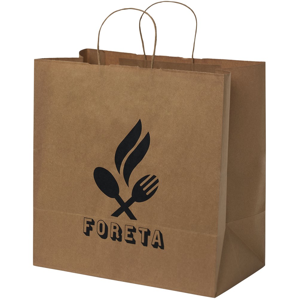 Kraftpapiertasche 80-90 g/m² mit gedrehten Griffen – XL - Kraftpapier