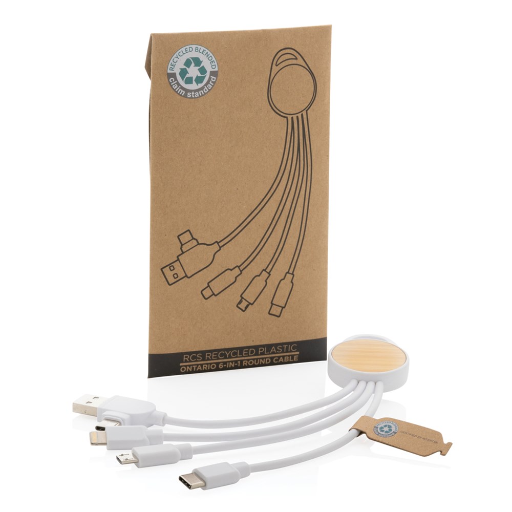 rundes Ontario 6-in-1 Kabel aus RCS recyceltem Kunststoff