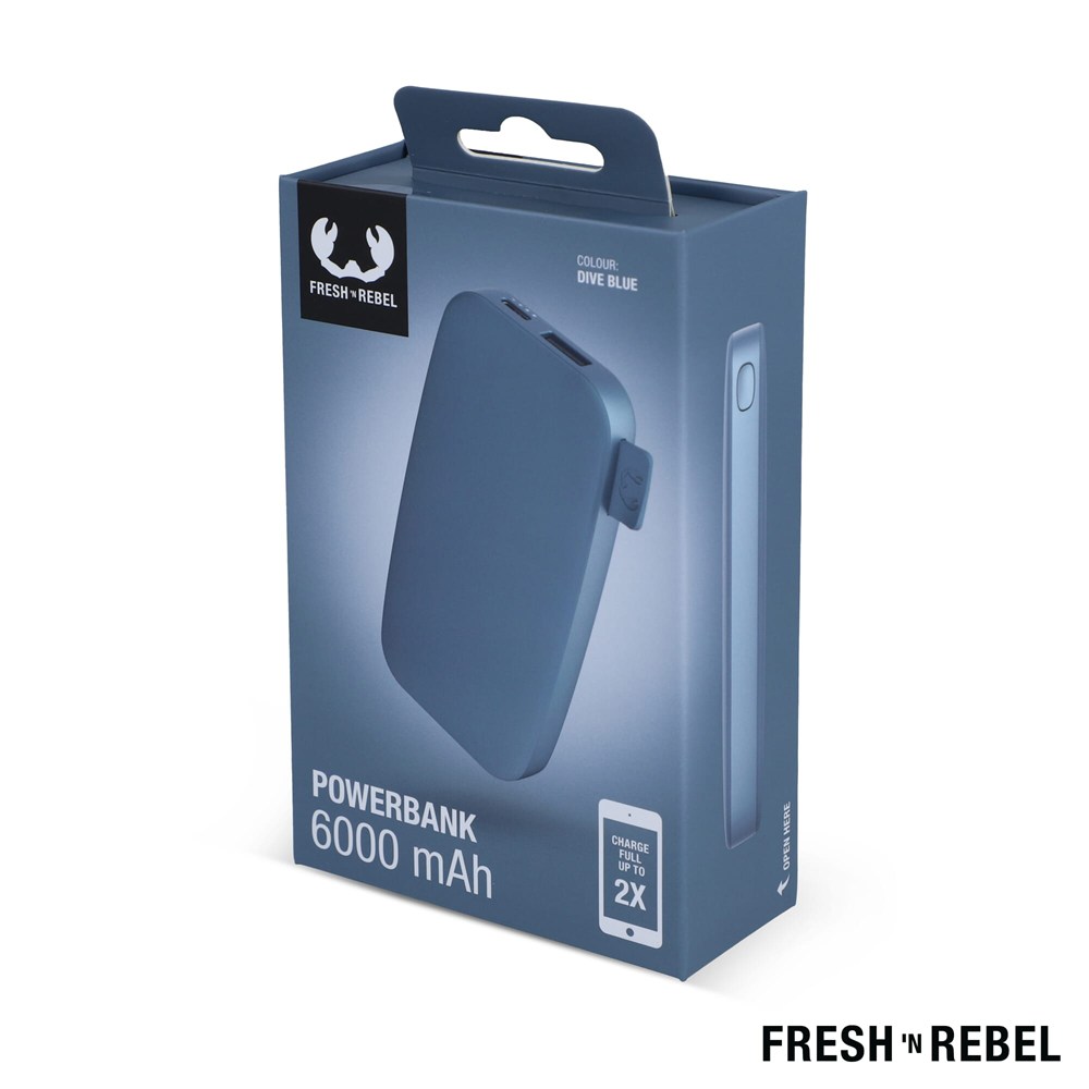 2PB6100 | Fresh 'n Rebel Powerbank 6000mAh USB-C 2PB6100 | Fresh 'n Rebel Powerbank 6000mAh USB-C