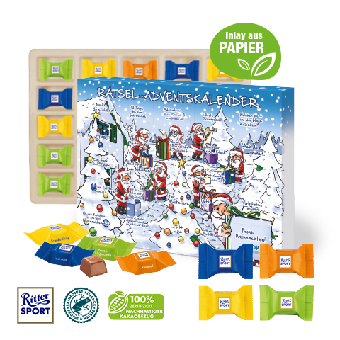 Adventskalender mit Ritter SPORT Schokowürfel
