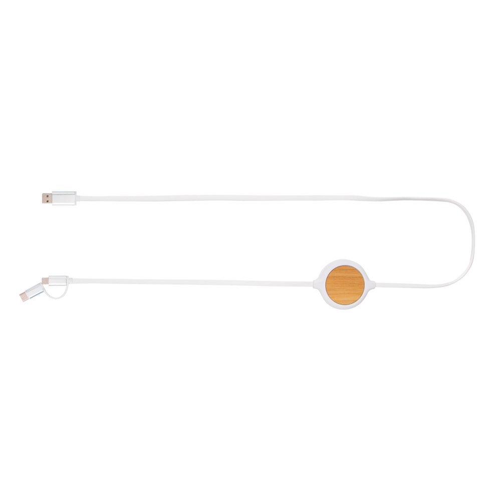 3-in-1 Kabel mit 5W Bambus Wireless Charger 3-in-1 Kabel mit 5W Bambus Wireless Charger
