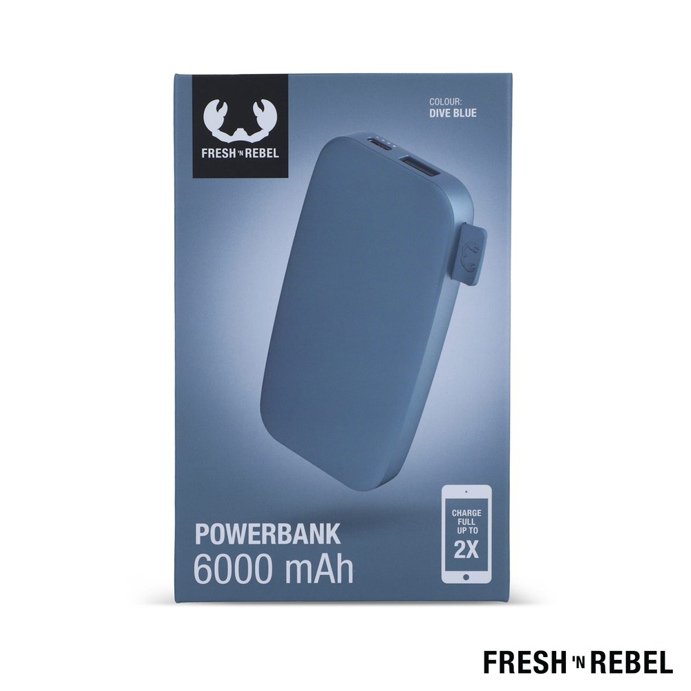 2PB6100 | Fresh 'n Rebel Powerbank 6000mAh USB-C 2PB6100 | Fresh 'n Rebel Powerbank 6000mAh USB-C