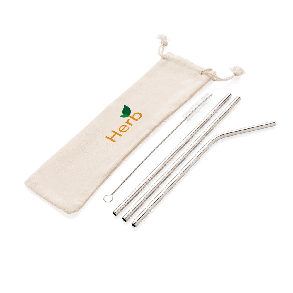 3-teiliges Trinkhalm-Set aus Stainless Steel 3-teiliges Trinkhalm-Set aus Stainless Steel