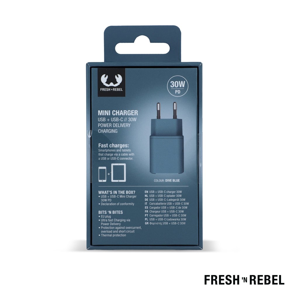2WC30 I Fresh 'n Rebel Mini Charger USB-C + A PD // 30W 2WC30 I Fresh 'n Rebel Mini Charger USB-C + A PD // 30W