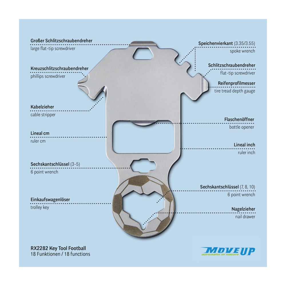 Geschenkartikel: ROMINOX® Key Tool Football / Fußball (18 Funktionen) im Motiv-Mäppchen Deutschland Fußballfan Geschenkartikel: ROMINOX® Key Tool Football / Fußball (18 Funktionen) im Motiv-Mäppchen Deutschland Fußballfan