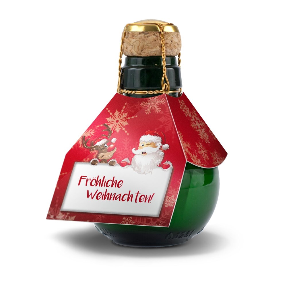 Kleinste Sektflasche: Fröhliche Weihnachten