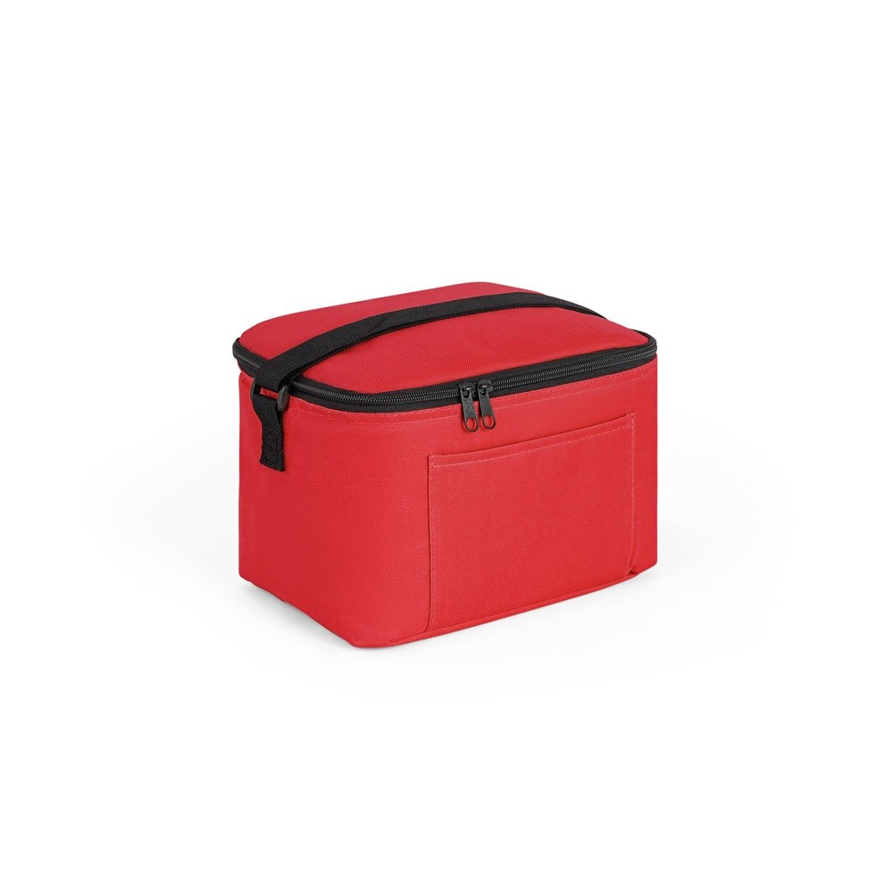 CANCUN. Kühltasche aus recyceltem 600D-Polyester mit verstellbarem Gurtband - rot