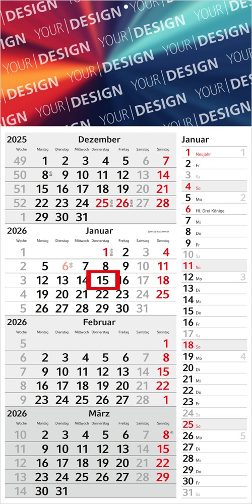 4-Monatskalender Konzept 4 Post Bestseller (Einblatt) 4-Monatskalender Konzept 4 Post Bestseller (Einblatt)