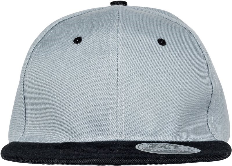 Result Bronx Original Flat Peak Snapback Dual Colour Cap - Heather Grau / Schwarz