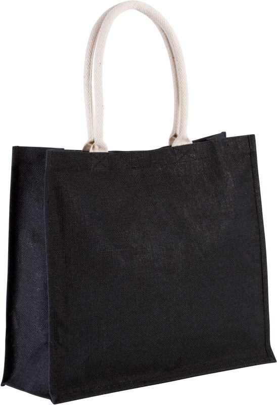 Kimood Jute-Strandtasche - schwarz