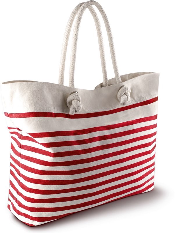 Kimood Strandtasche - Natural / Rot