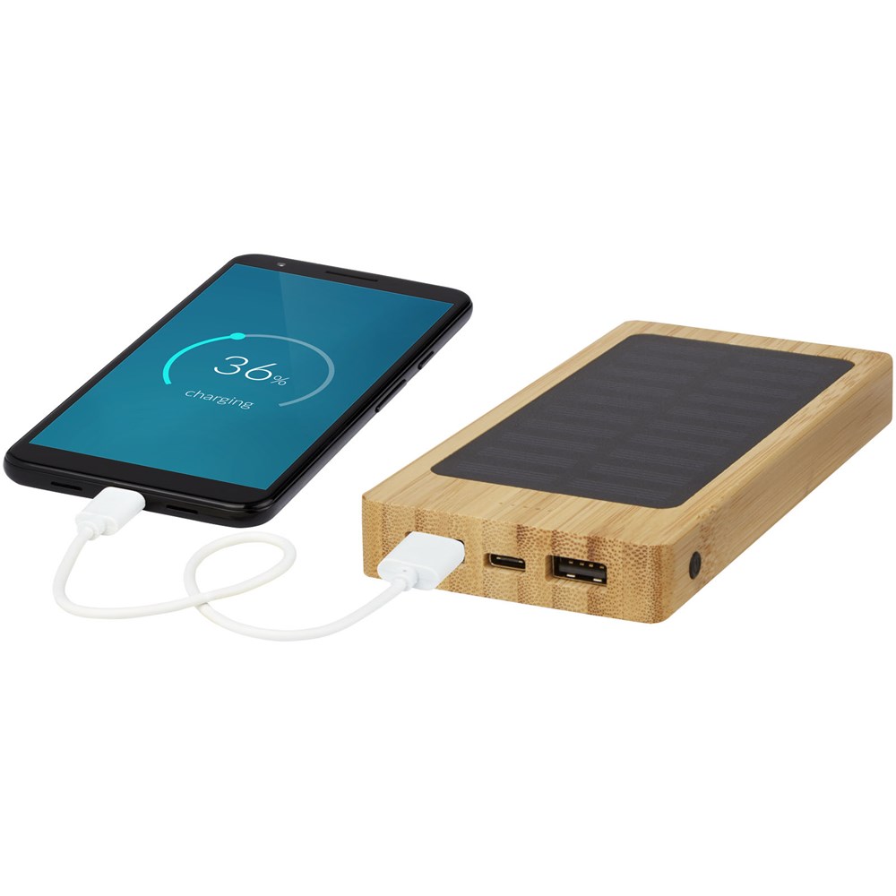 Alata 8000 mAh Bambus Solar-Powerbank Alata 8000 mAh Bambus Solar-Powerbank