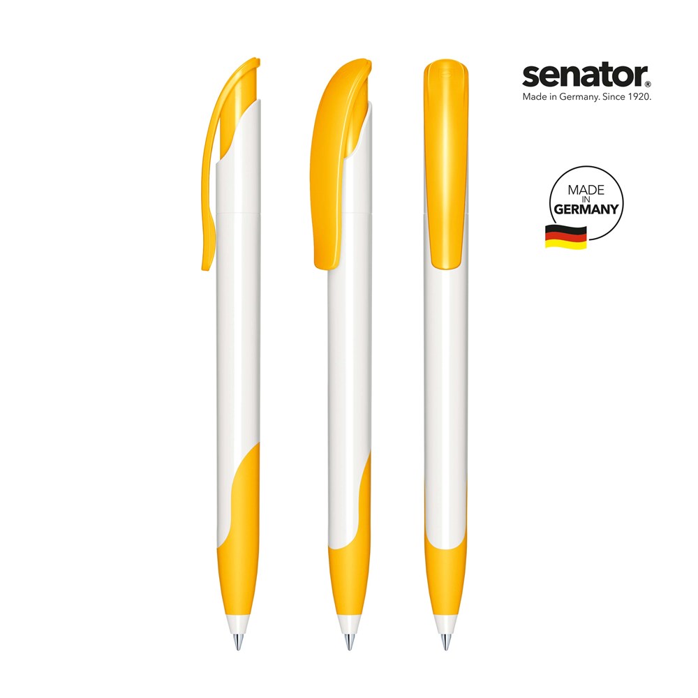 senator® Challenger Polished Basic SG  Druckkugelschreiber - weiß/gelb 7408
