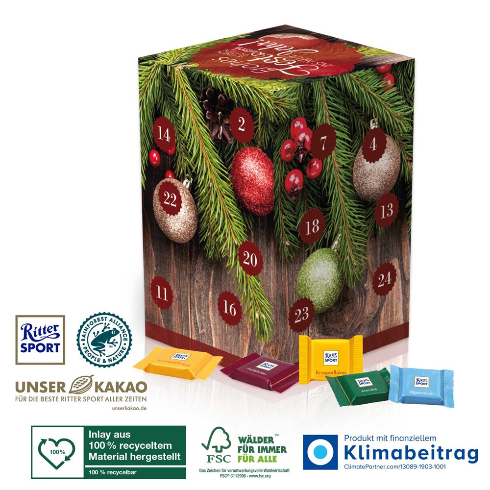 Adventskalender Cube „XL“ mit Ritter SPORT Schokolade