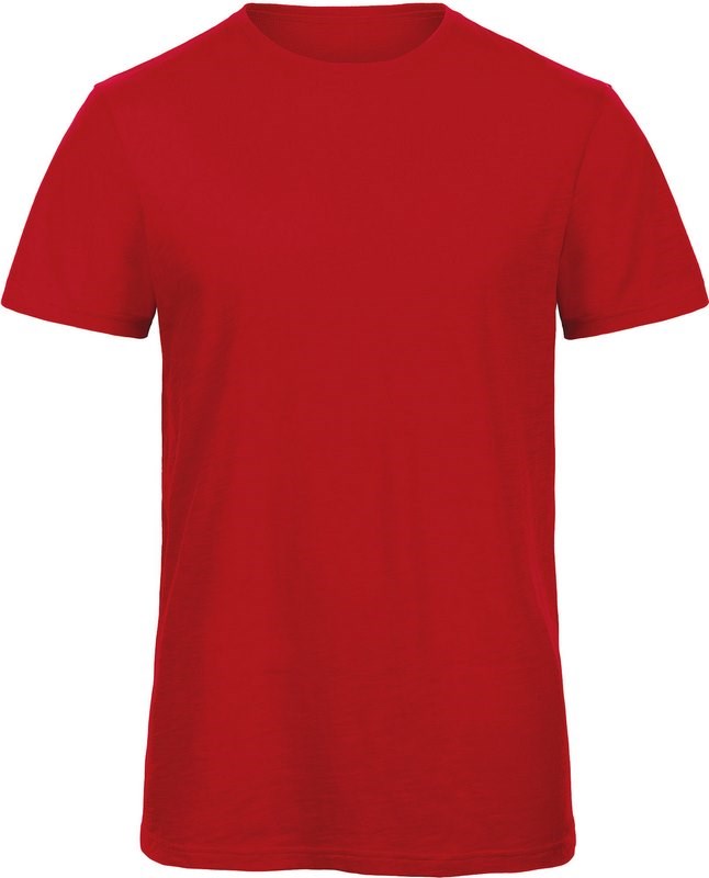 B&C Men's Slub Organic Cotton Inspire T-shirt - Chic Rot