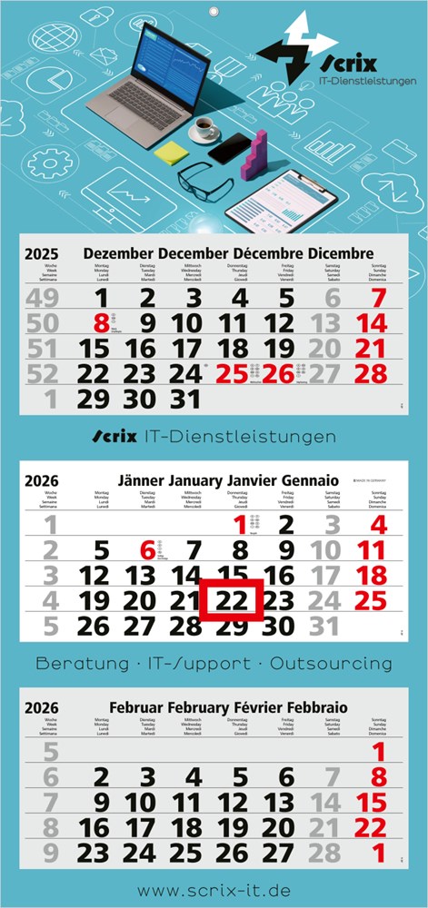 3-Monatskalender Maxi Light 3 Bestseller, Österreich (Mehrblock) 3-Monatskalender Maxi Light 3 Bestseller, Österreich (Mehrblock)