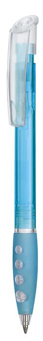 Kugelschreiber BUBBLE TRANSPARENT - caribic-blau TR/FR