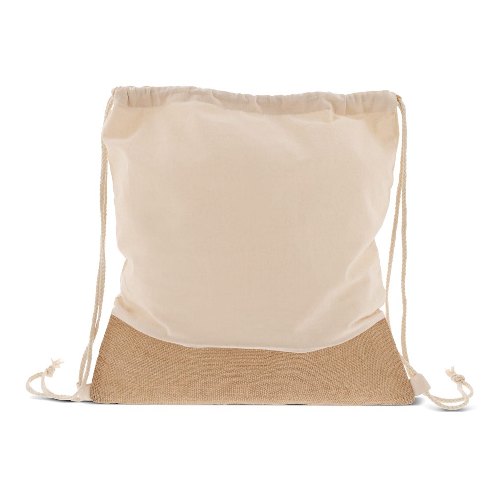 Rucksackbeutel Jute mit Baumwollschnüren 38x41cm Rucksackbeutel Jute mit Baumwollschnüren 38x41cm