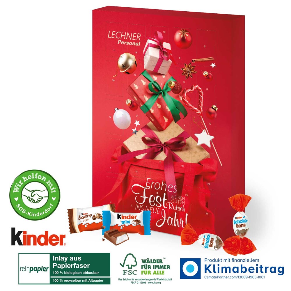 Adventskalender kinder® „Happy Moments“, Inlay aus Papierfaser