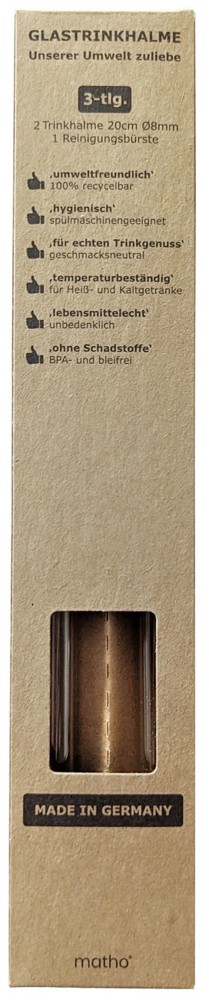 2er-Set farbige Halme + Bürste