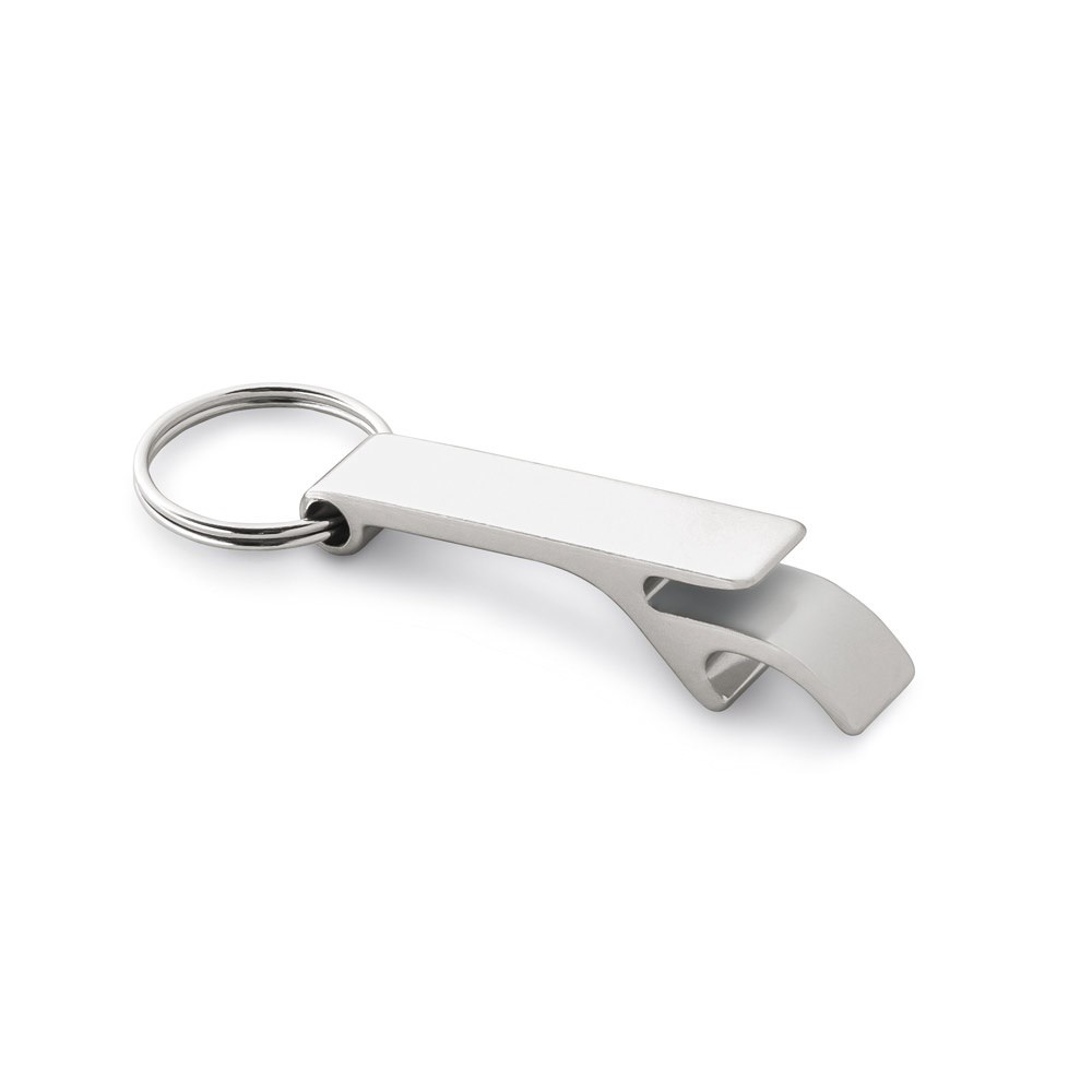 BAITT. Schlüsselanhänger aus Aluminium mit Flaschenöffner - Satinsilber