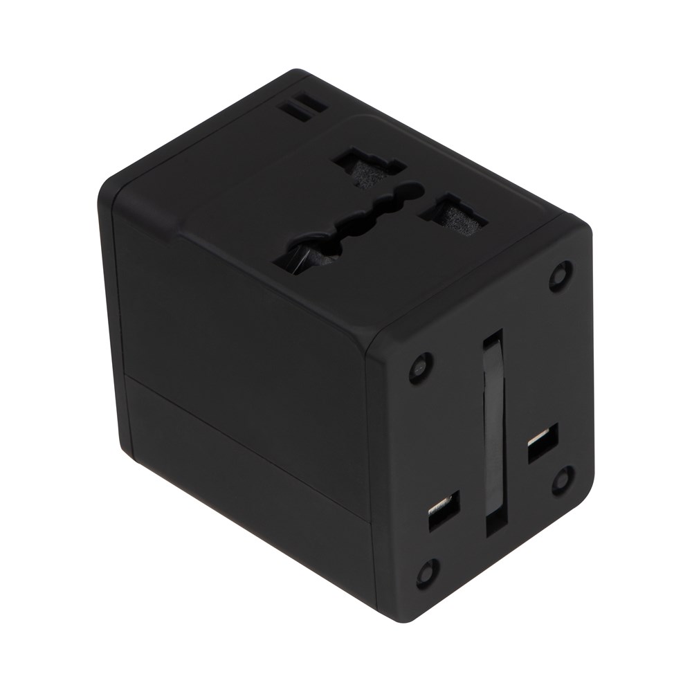 Gummierter Reiseadapter in einem Etui Gummierter Reiseadapter in einem Etui