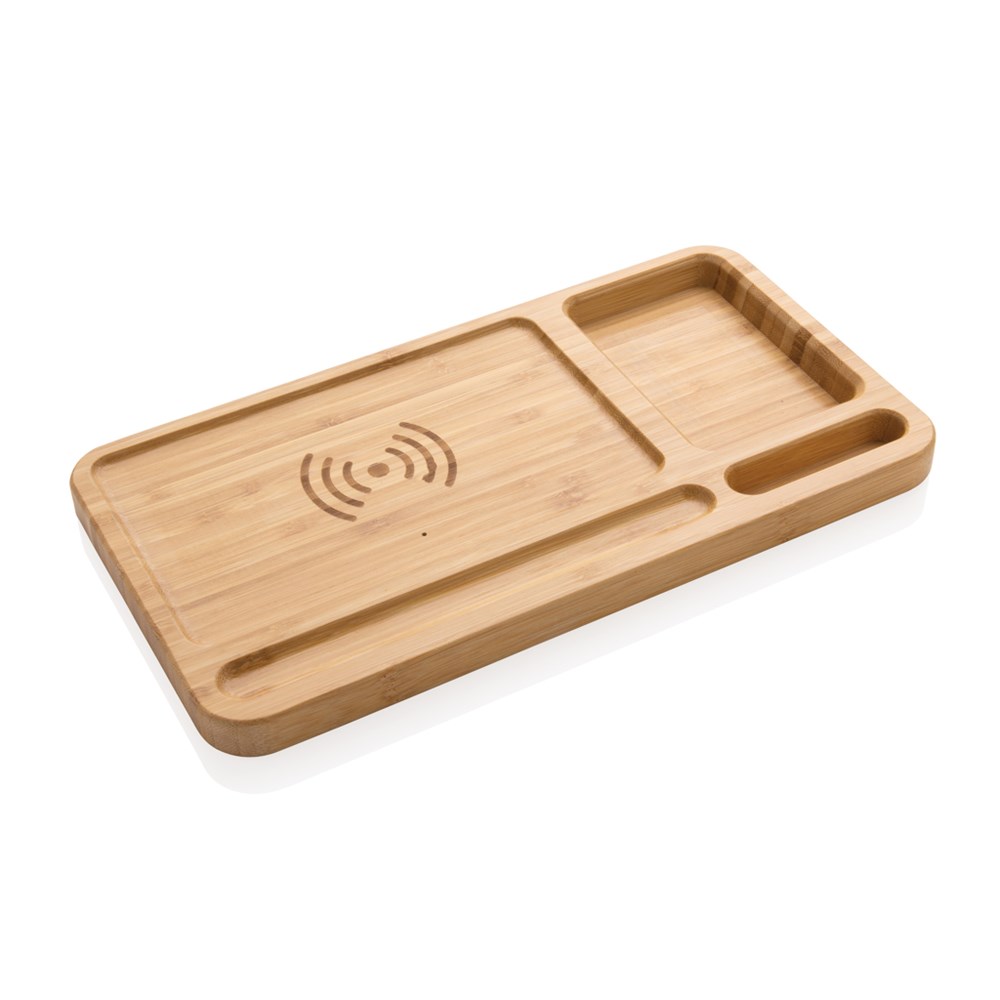 Bambus Desk Organizer mit 10W Wireless Charger Bambus Desk Organizer mit 10W Wireless Charger