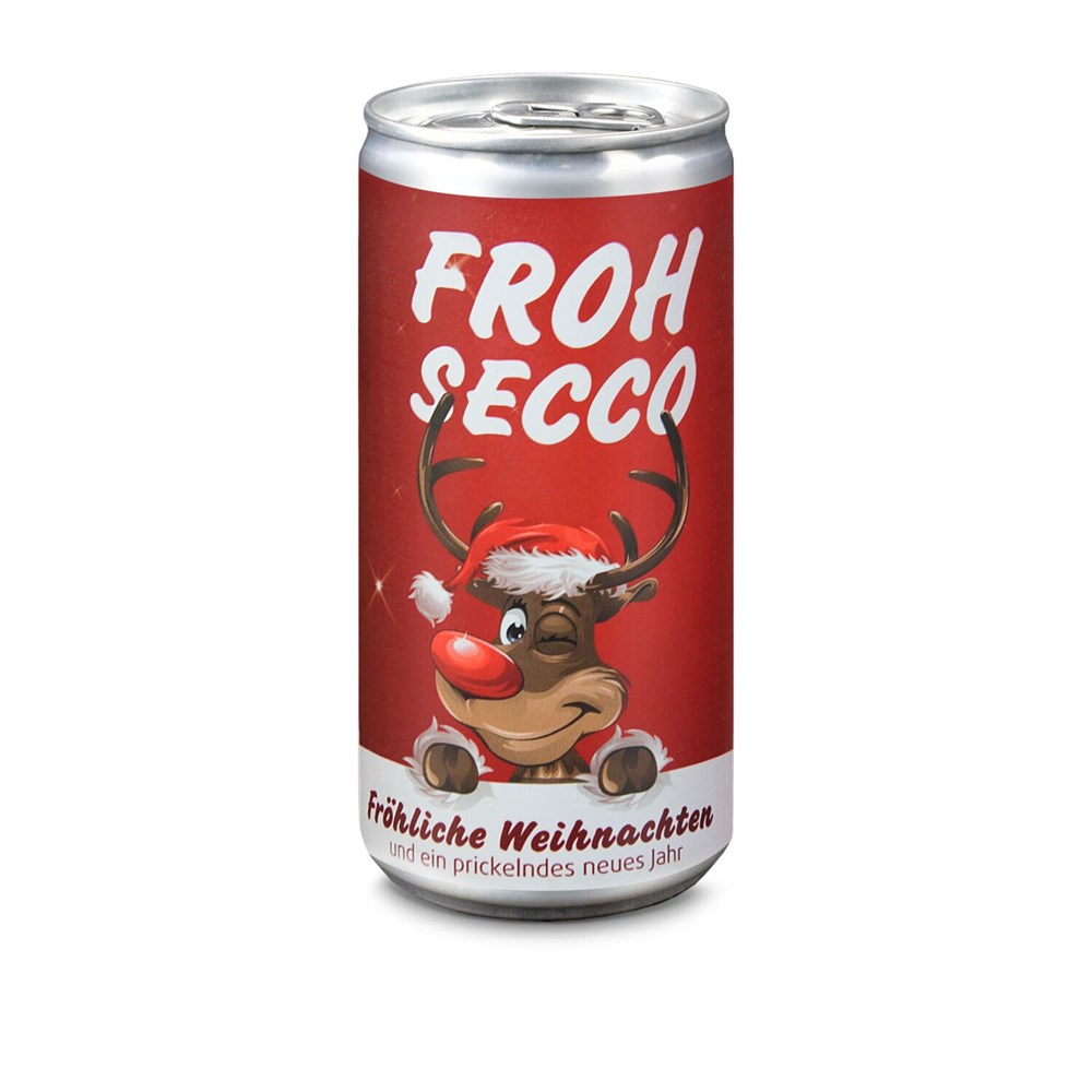 FROHSECCO Elch (rot) - 24 x Promo Secco 0,2 l, Slimlinedose