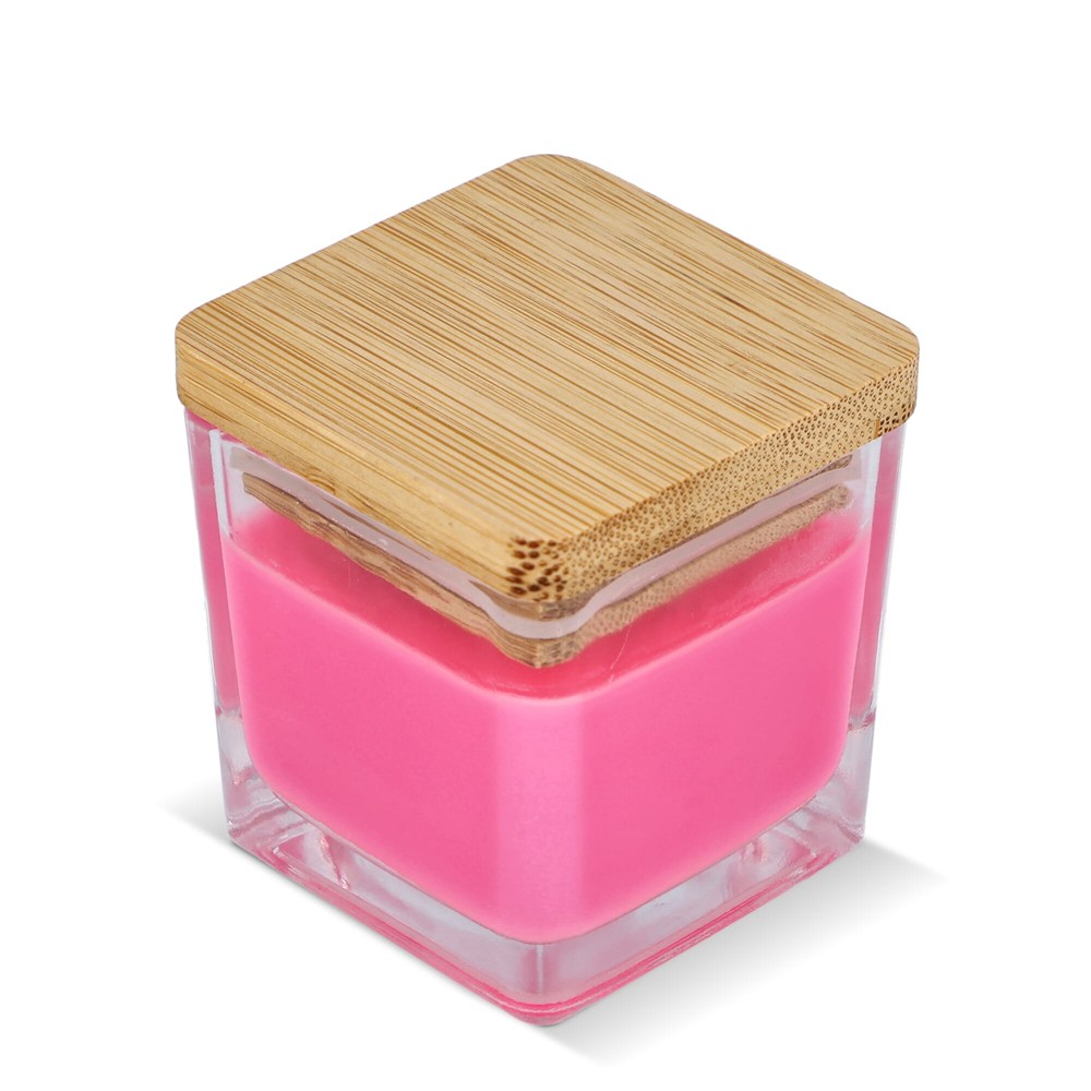 Chakra Kerze auf pflanzlicher Basis im Glasgefäß - Rosa