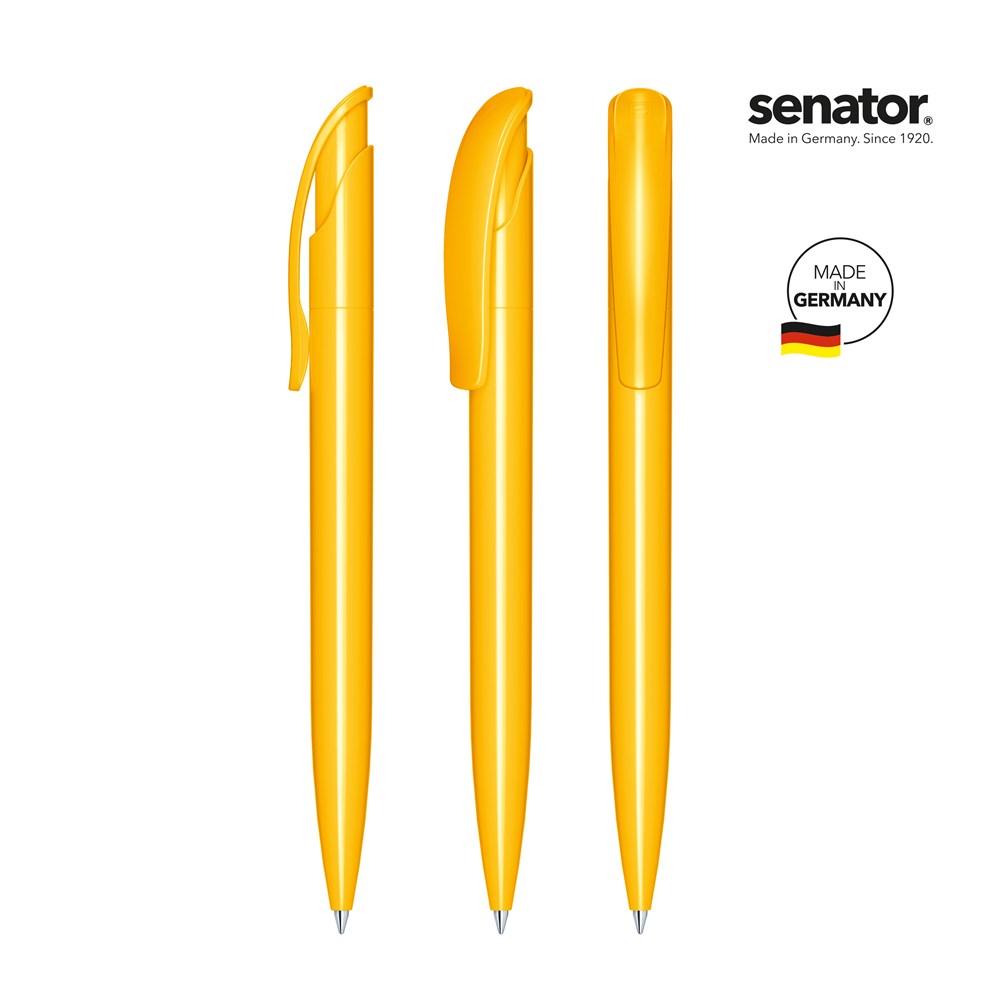 senator® Challenger Polished  Druckkugelschreiber - weiß/gelb 7408
