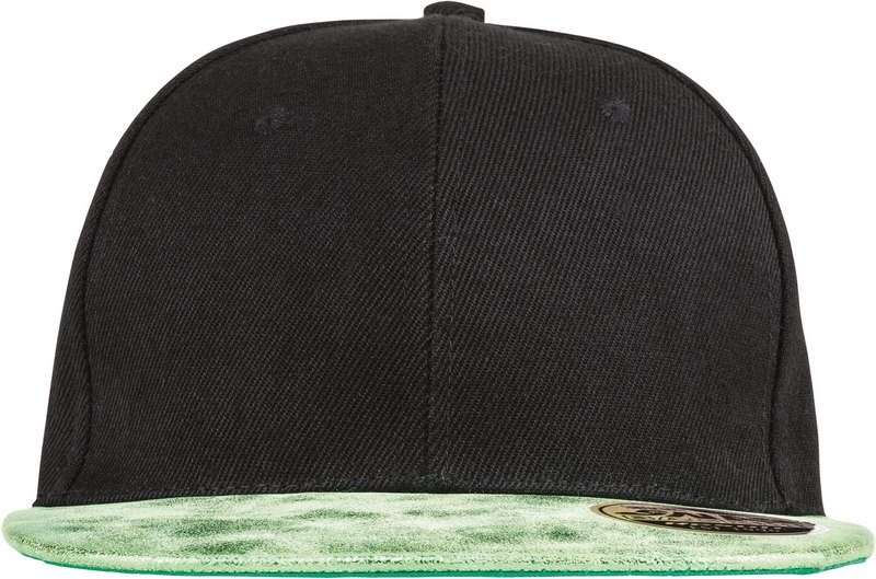 Result Bronx Glitter Flat Peak Snapback Cap - Schwarz / Grün