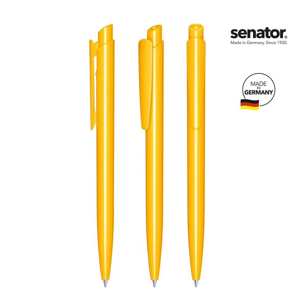 senator® Dart Polished  Druckkugelschreiber - weiß/gelb 7408