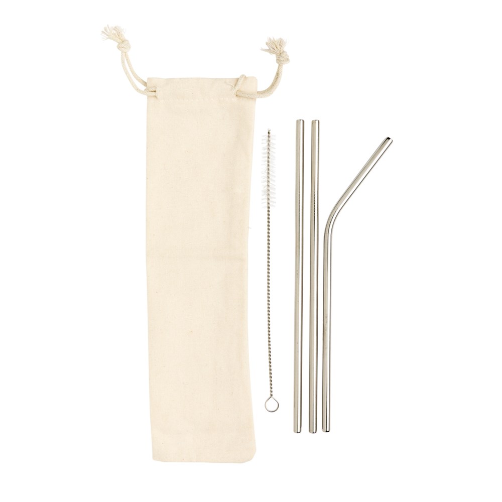 3-teiliges Trinkhalm-Set aus Stainless Steel 3-teiliges Trinkhalm-Set aus Stainless Steel