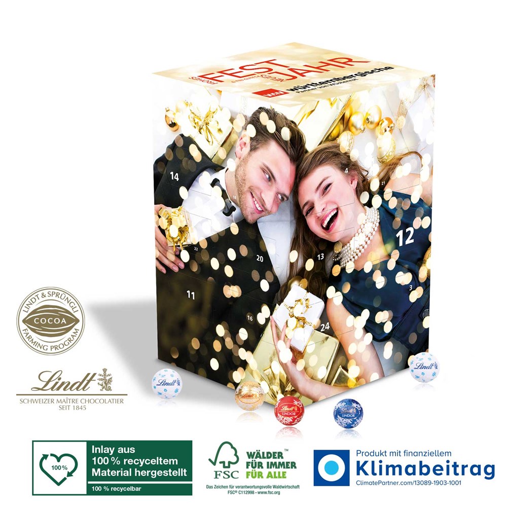 Adventskalender Cube „XL“ mit Lindt Schokolade