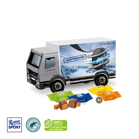 3D Präsent "LKW" mit Ritter SPORT Schokowürfel