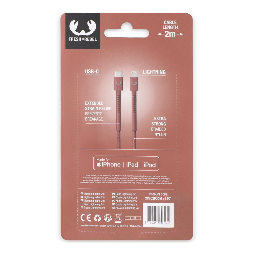 2ULC200 | Fresh 'n Rebel USB-C zu Apple Lightning Kabel 2.0m 2ULC200 | Fresh 'n Rebel USB-C zu Apple Lightning Kabel 2.0m