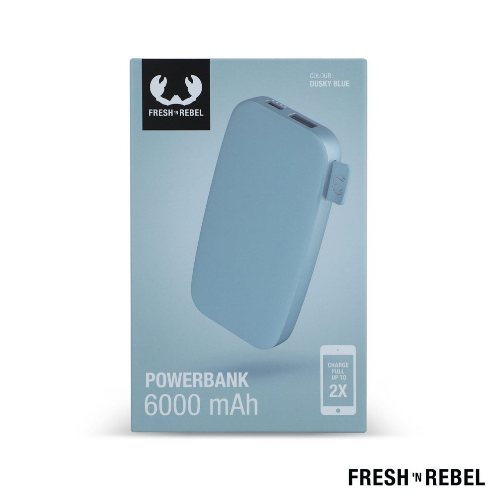 2PB6100 | Fresh 'n Rebel Powerbank 6000mAh USB-C 2PB6100 | Fresh 'n Rebel Powerbank 6000mAh USB-C