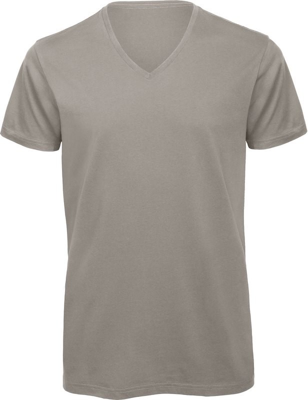 B&C Organic Cotton Inspire V-neck T-shirt - Hellgrau
