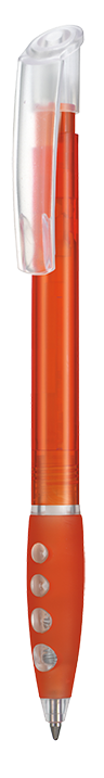 Kugelschreiber BUBBLE TRANSPARENT - flamingo-orange TR/FR